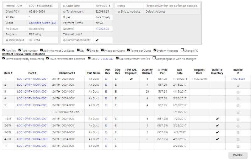 Customer Purchase Orders | ProShop ERP | Game Changing Machine Shop