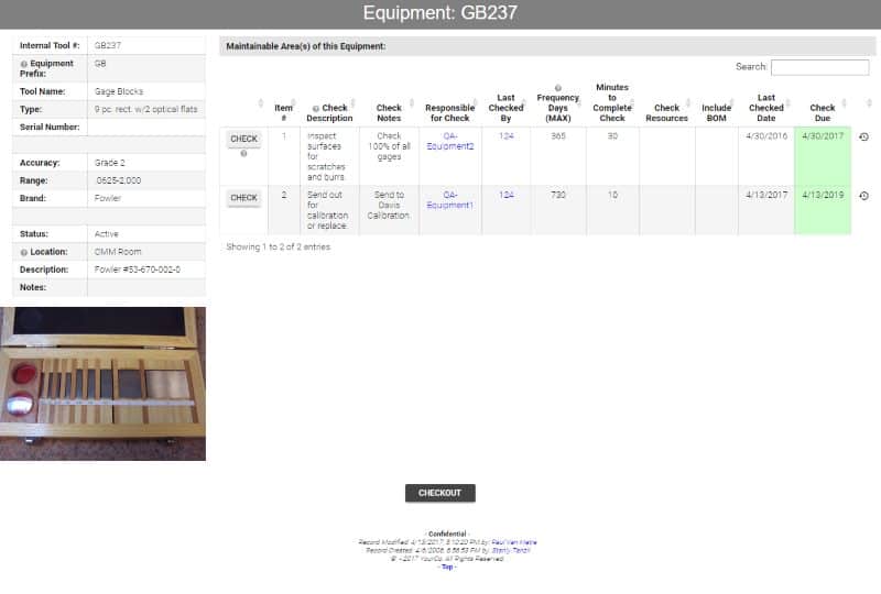 gage calibration software manufacturing