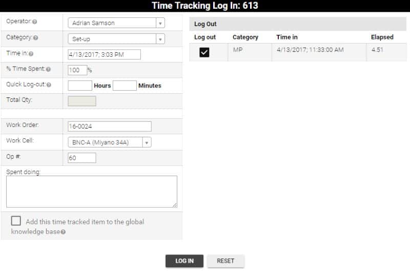 time tracking software ERP